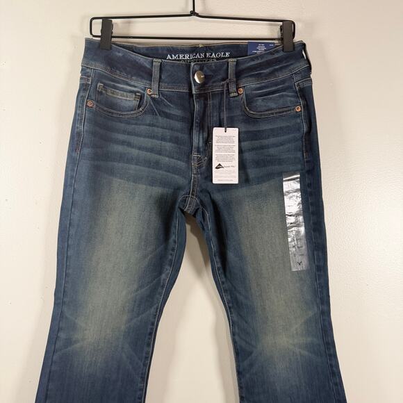 NWT American Eagle Outfitters Kick Boot Dark Shadow Mid Rise Jeans Womens Size 8 - Picture 4 of 13